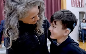 Emily Jackson with a student at University Elementary School